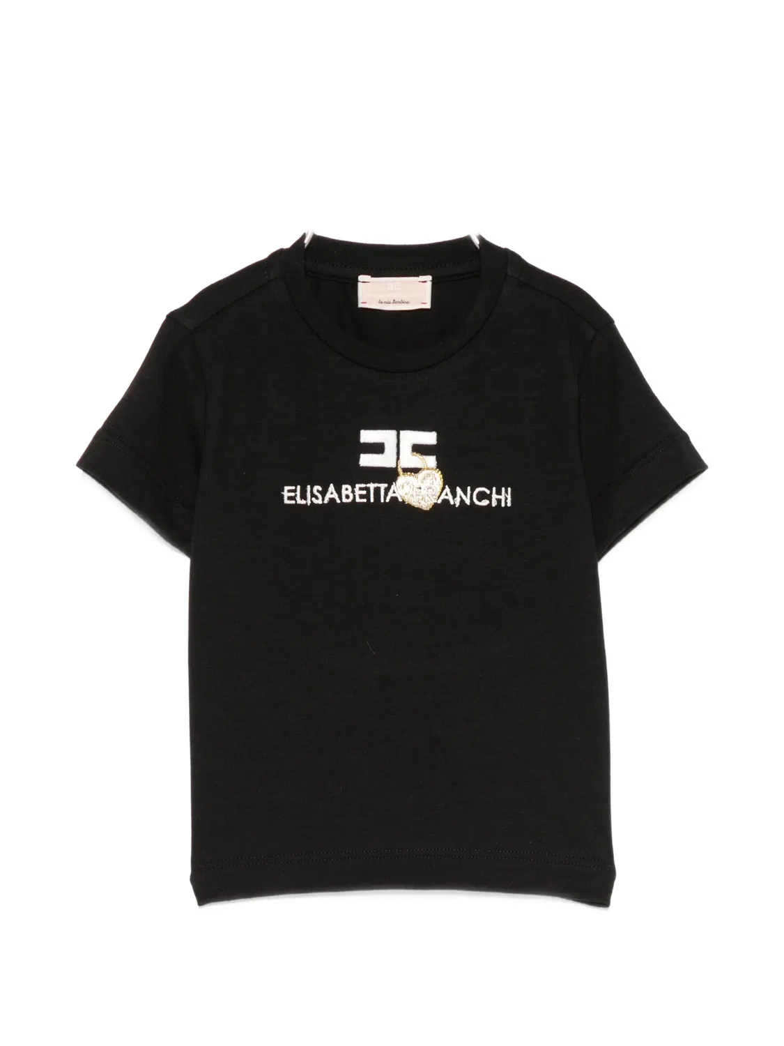 Футболка с вышивкой Elisabetta Franchi La Mia Bambina, черный