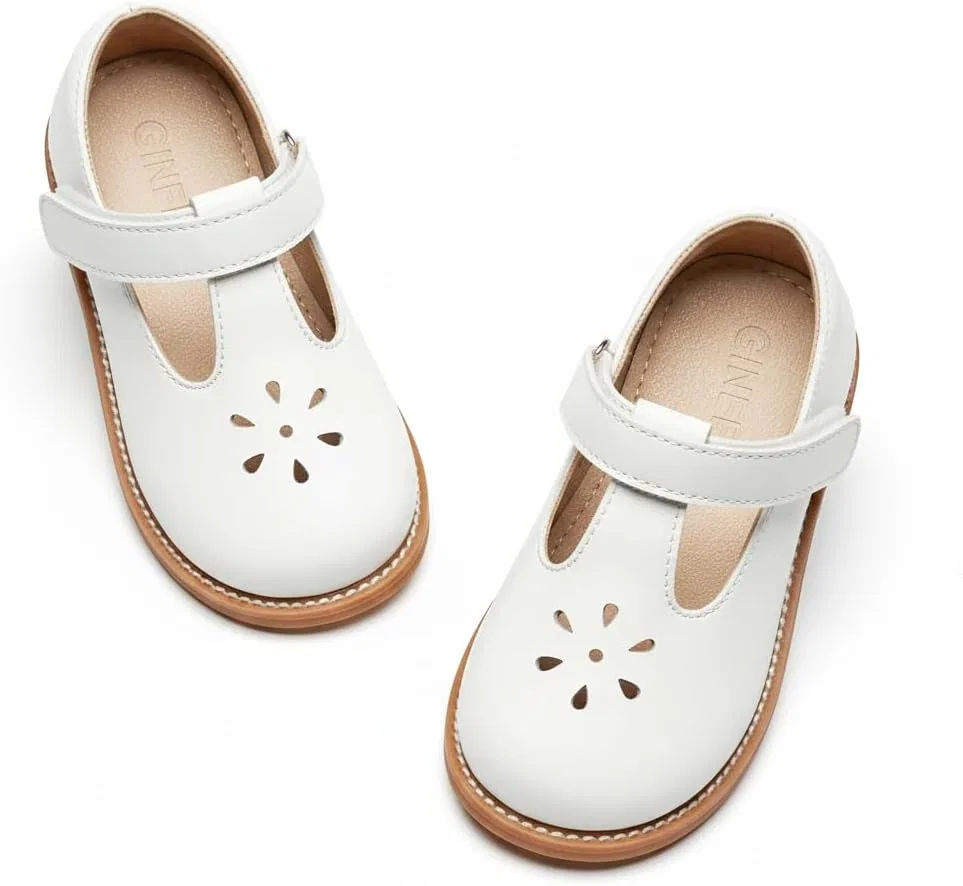 Детские туфли Мэри Джейн для девочек GINFIVE, White
