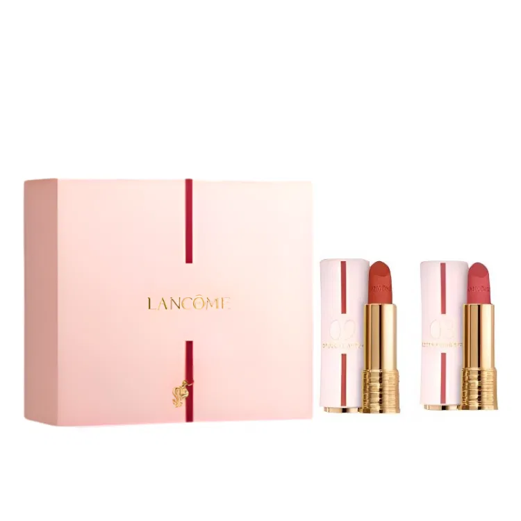 Женская губная помада матовая с набором из двух оттенков LANCOME, Roasted Chestnut Autumn, Heart-Fluttering Spring
