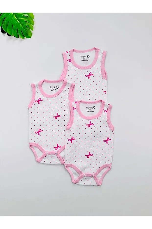 Детское боди-топ для девочек хлопковый 3 шт Basics Efu Baby, Pink
