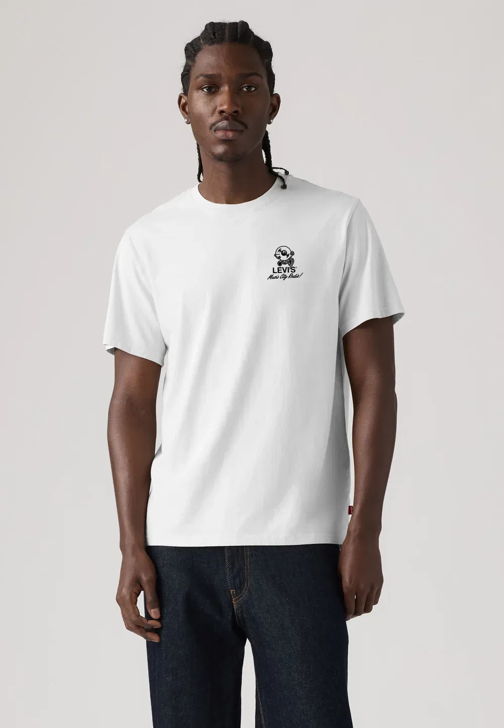 Футболка свободного кроя с принтом Levi'S, Music City Vinyl 2 White+ Body Music City Vinylsblack Back Graphic In Black
