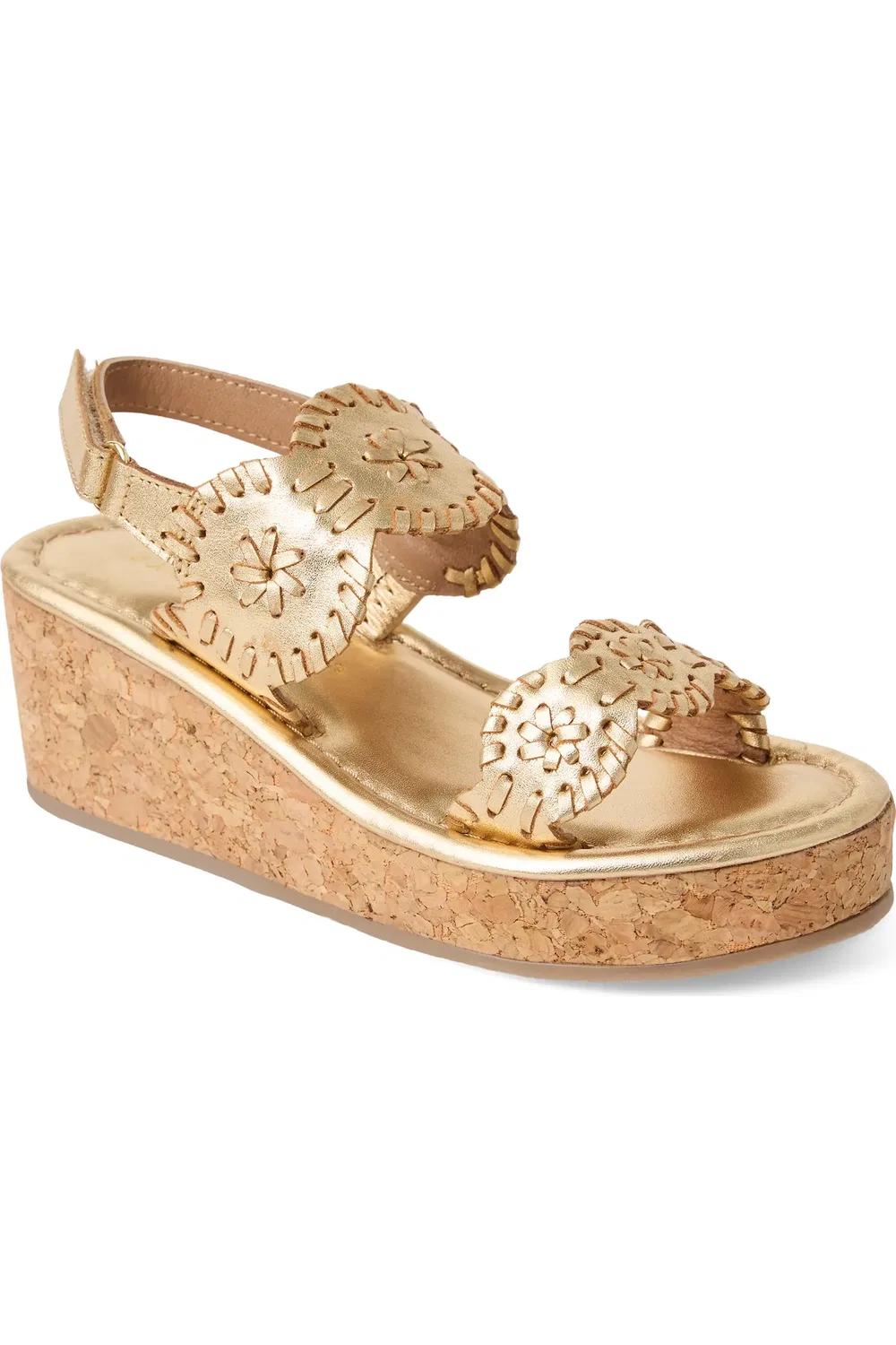 Сандалии детские на платформе и клиновидном каблуке Slingback Platform Wedge Jack Rogers, Platinum