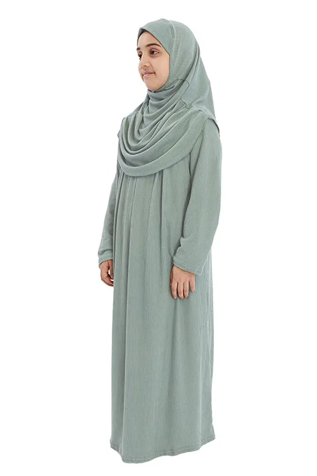 Детское платье для молитвы с капюшоном Altobeh, Light Water Green — фото 2