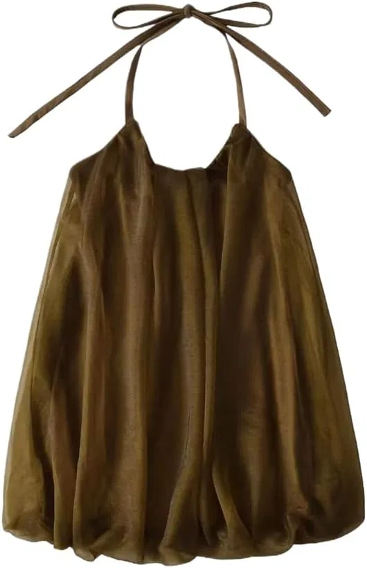 Женское мини-платье с открытой спиной Generic, Darkbrown