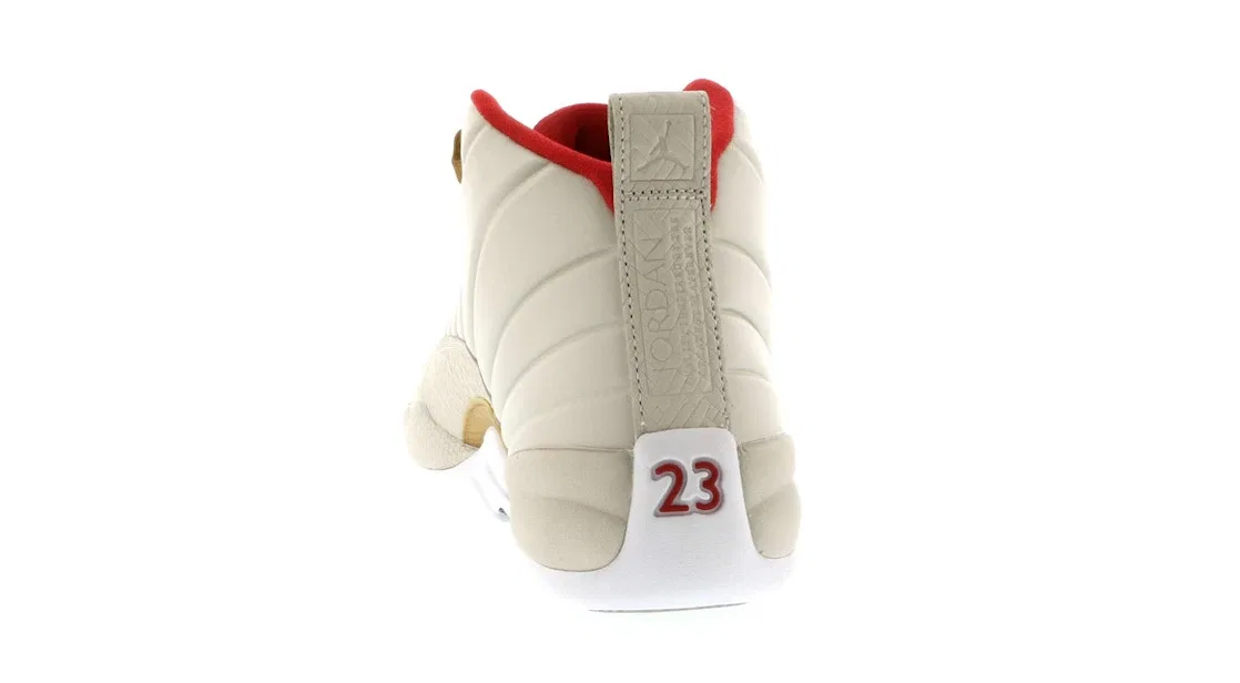 Детские кроссовки с принтом Jordan 12 Retro Chinese New Year Light Orewood Brown (GS), Light Orewood Brown/Varsity Red — фото 4