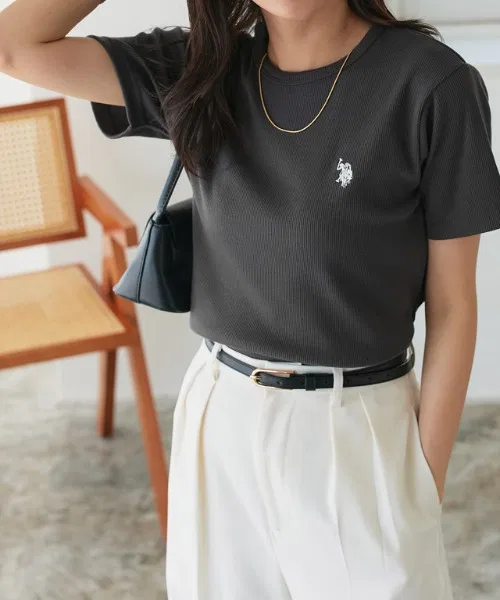 Женская футболка с длинным рукавомU.S. POLO ASSN., Off White — фото 4