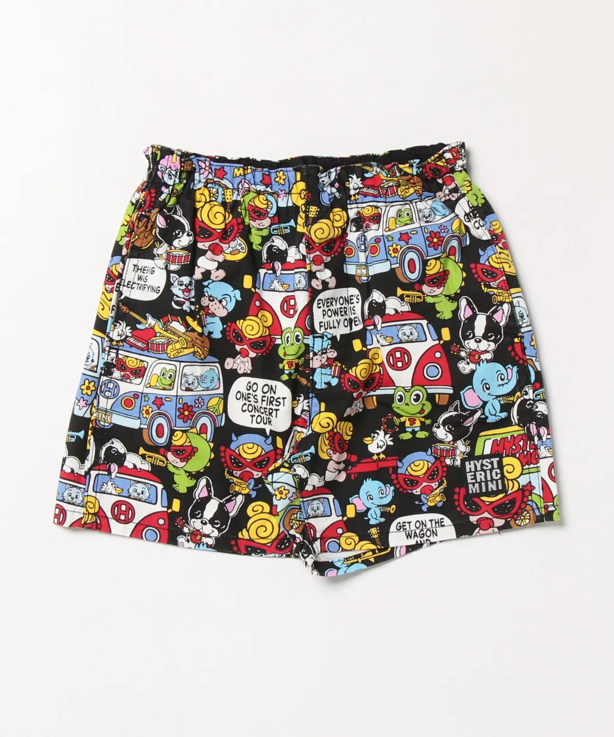 Детские шорты с принтом BAND WAGON HYSTERIC MINI, Черный