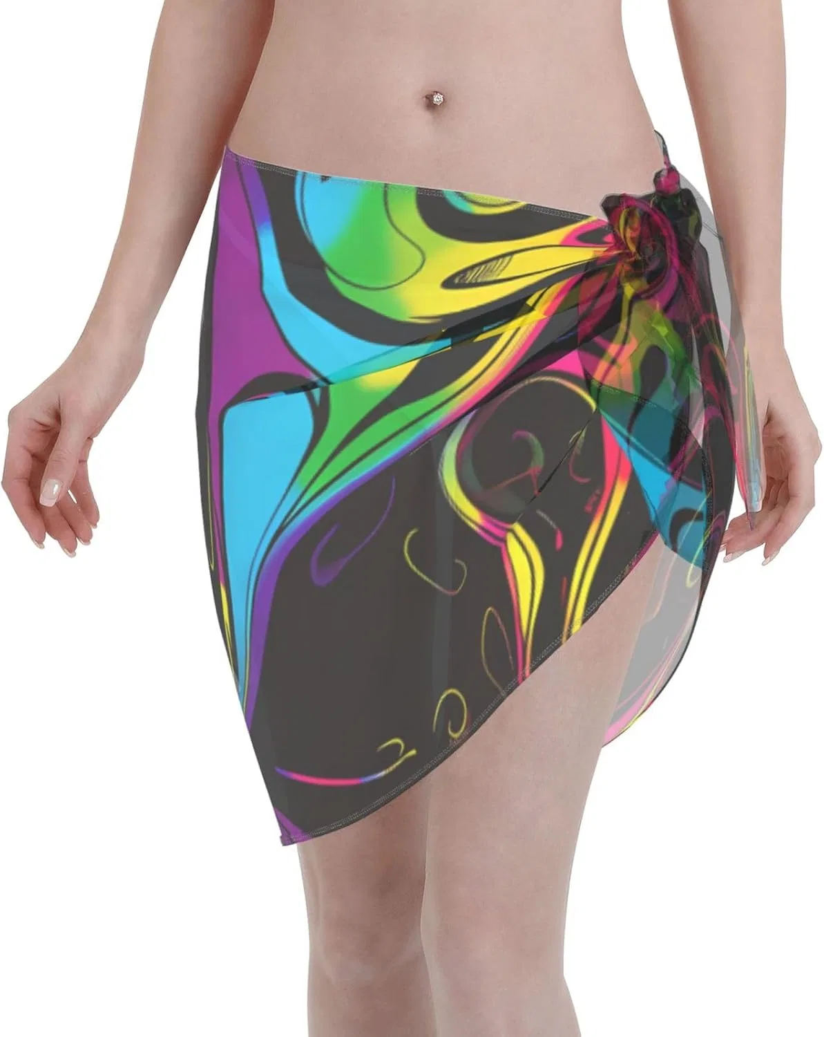 Женский пляжный саронг с 3D принтом, Polyester, 3d Swirling 4