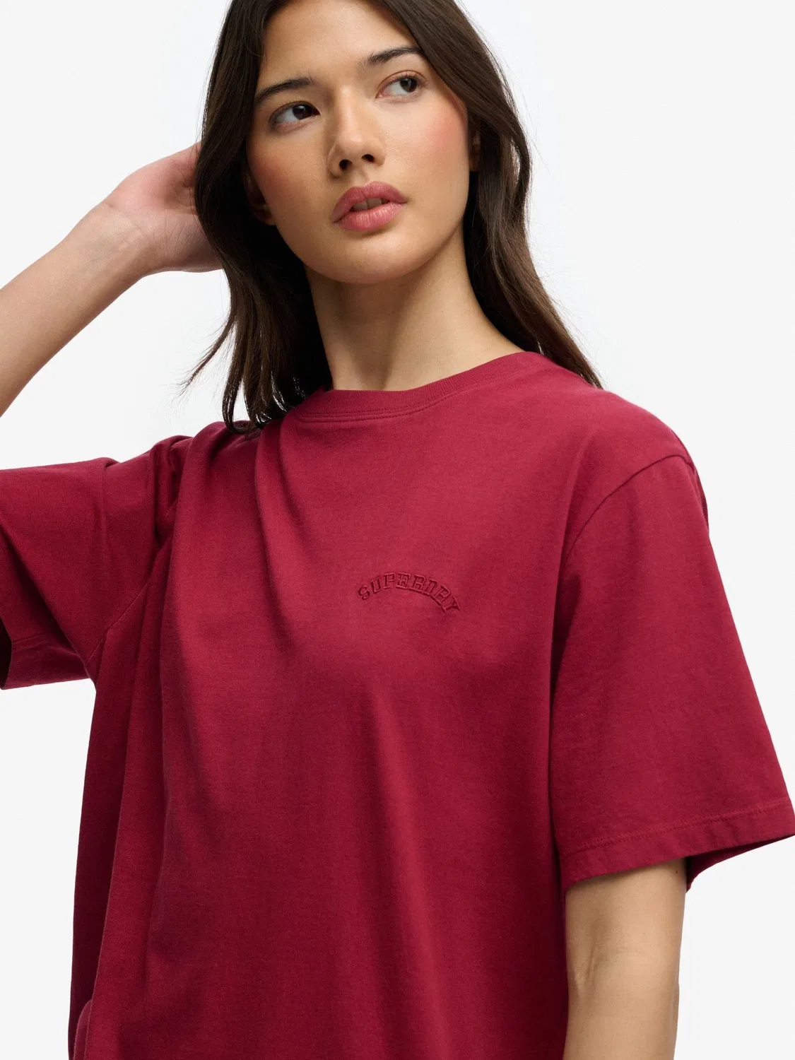Футболка свободного кроя Essential Logo Superdry, красный — фото 4