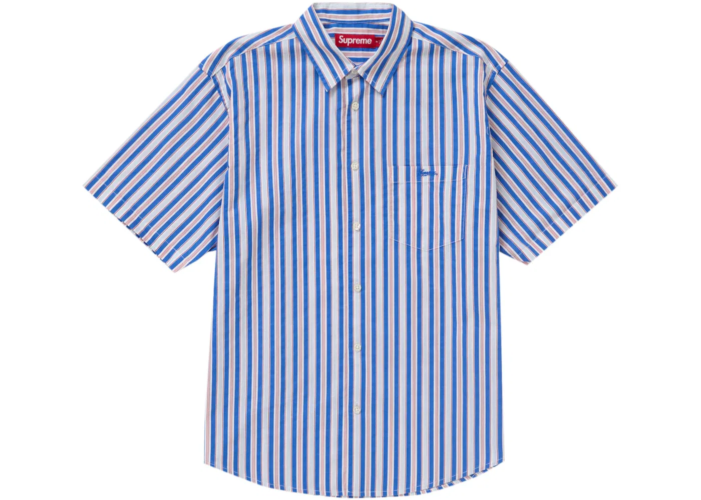 Мужская рубашка с коротким рукавом в полоску Supreme, Blue