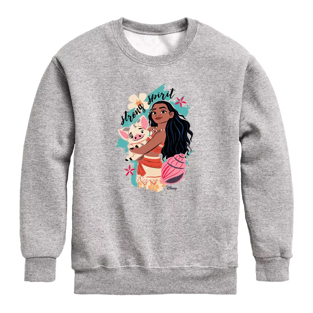 Детский свитшот с принтом Moana Strong Spirit Disney, Natural