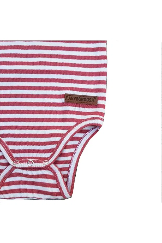 Детское боди-комбинезон для новорожденных с длинным рукавом Baby Boroosh, Coral Striped — фото 4