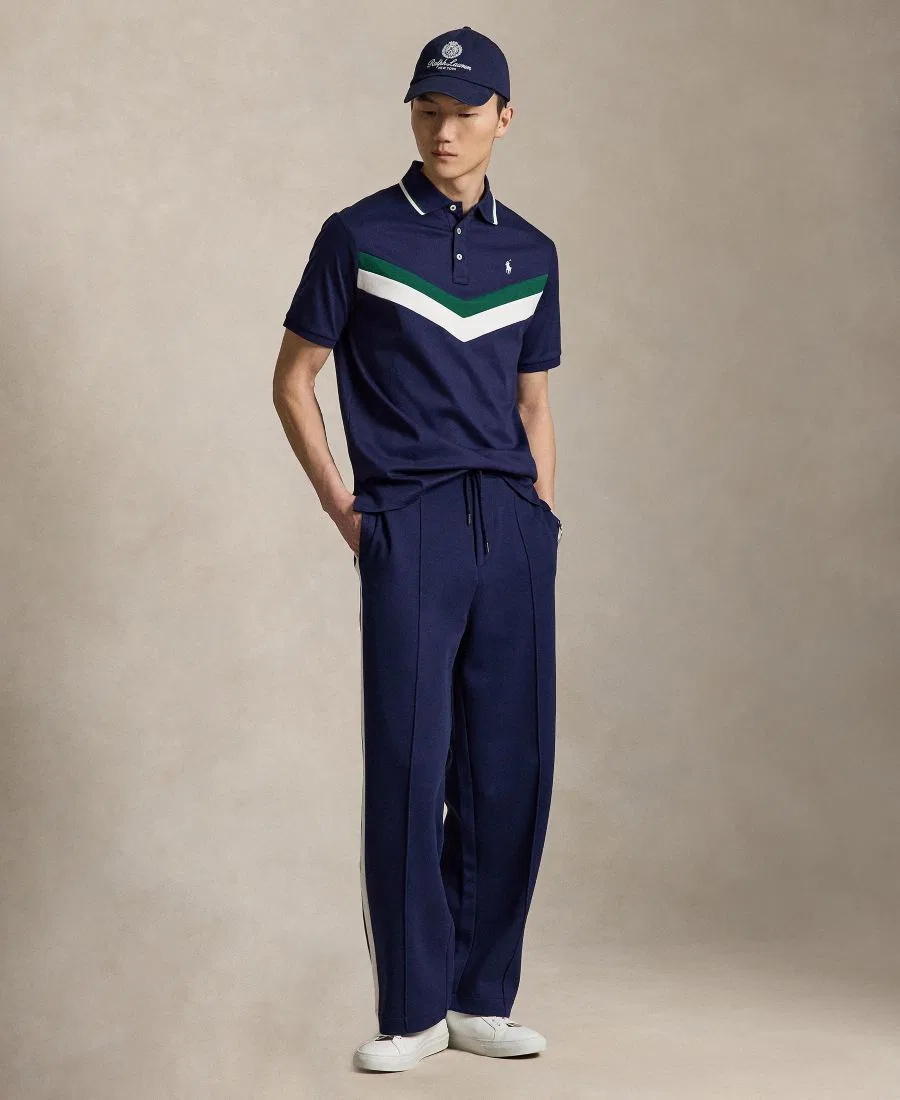 Мужская классическая рубашка-поло с коротким рукавом Polo Ralph Lauren, Newport Navy — фото 2