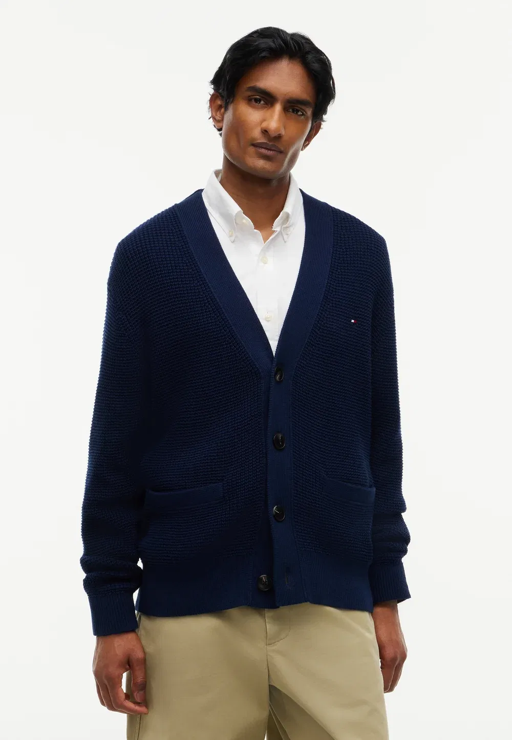 Кардиган с вафельной структурой Tommy Hilfiger, Carbon Navy