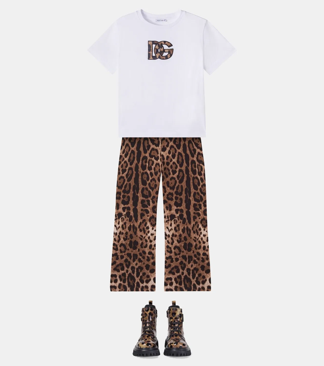 Спортивные штаны с леопардовым принтом Dolce&Gabbana Kids, коричневый — фото 2