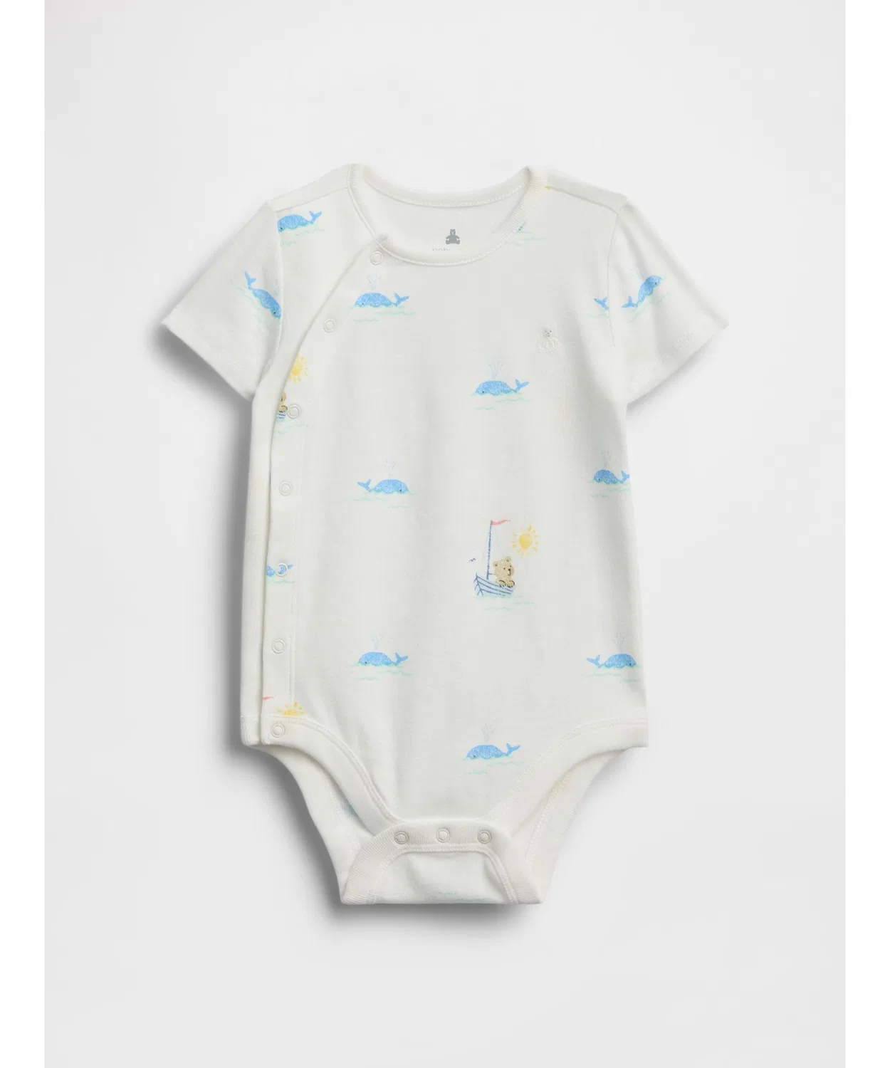 Детский боди-комбинезон с принтом, хлопковый GAP, White — фото 3