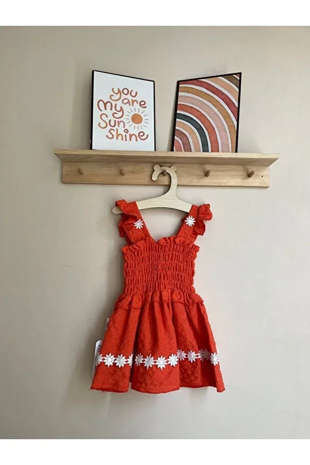 Детское платье для девочек хлопковое Daisy detailed Miraydın Butik, Tile — фото 3