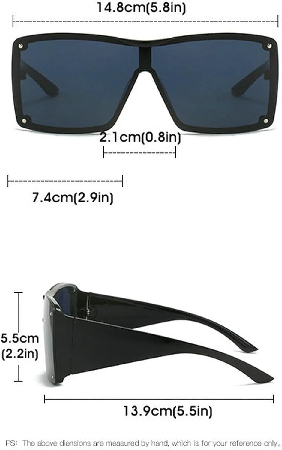 

Солнцезащитные очки COTIA увеличенного квадратного размера для женщин и мужчин, модные, с цельными линзами, с декоративными заклепками, солнцезащитные очки, Pink