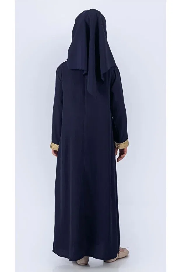 Женское платье для молитвы с длинным рукавом Medina silk fabric Mnk Baby&Kids, Navy Blue — фото 2