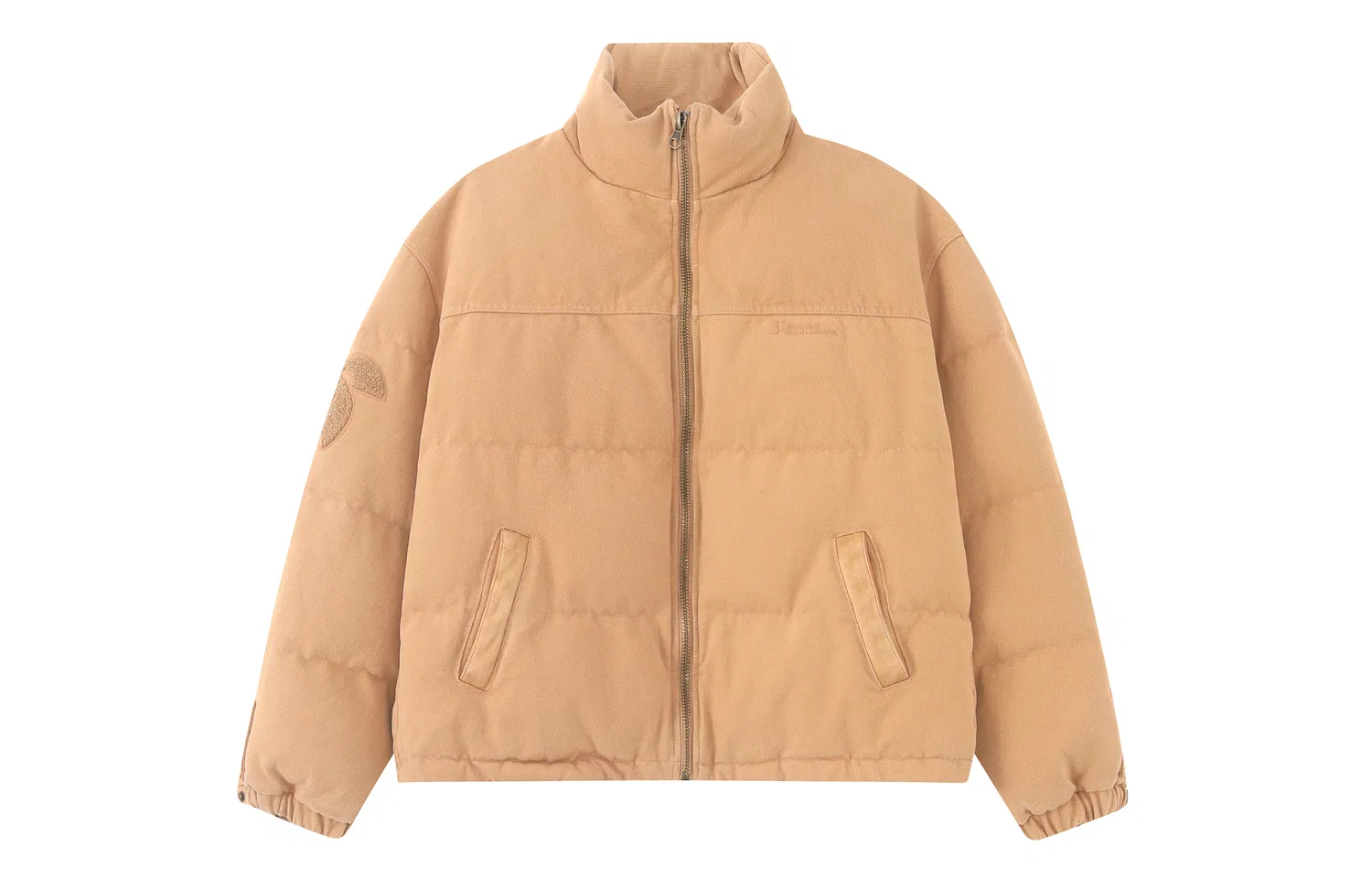 Детский пуховик с воротником-стойкой и карго-карманами F426, Dark Khaki