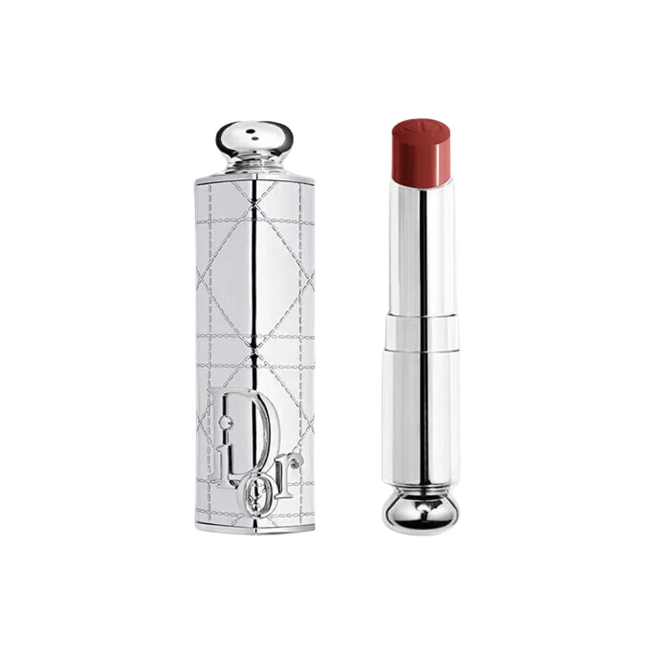 Женская помада с кремовой текстурой, модель Silver Wicker Pattern Shell+720 ICONE Idol, Cameo Brown, Red Brown, DIOR, Silver Wicker Pattern