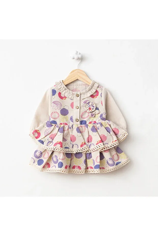 Детское платье для девочек с принтом Baby fou dotted linen dress Generic Brands, Purple