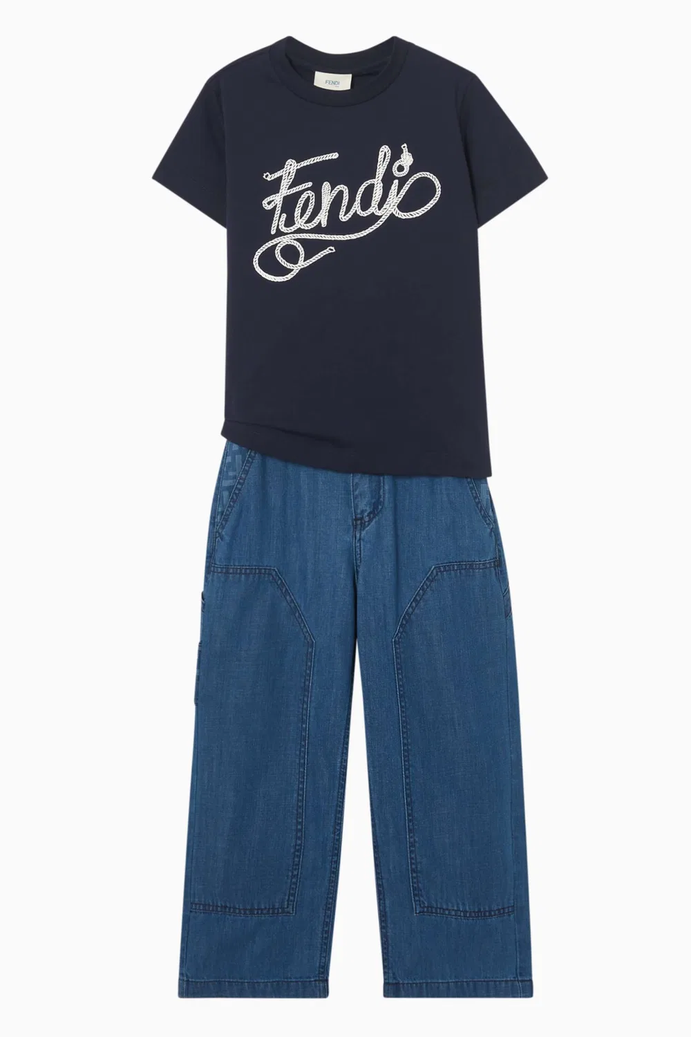 Футболка с принтом Cursive Logo Fendi — фото 2