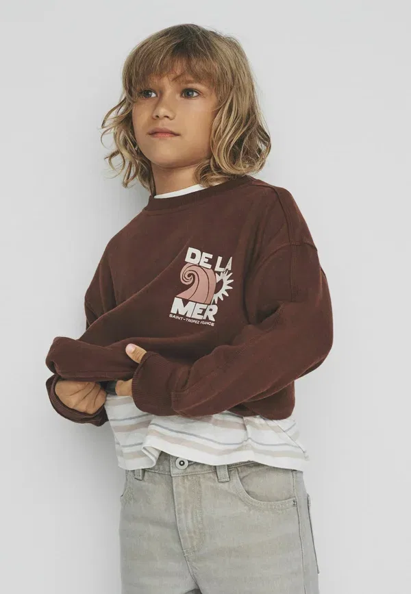 Свитшот с принтом Regular fit - 4 pack seam detail crews, The Set, коричневый, кремовый, розовый, черный