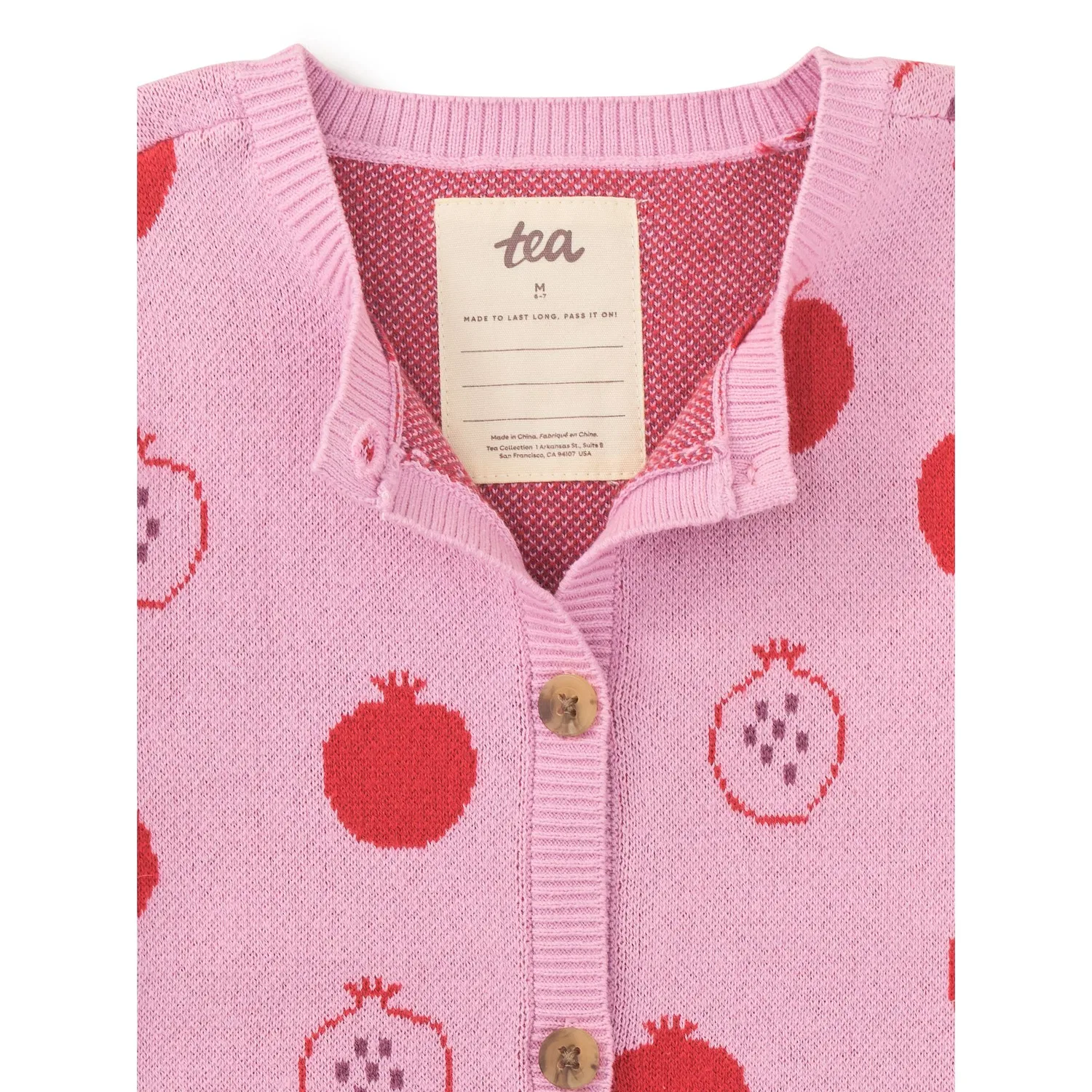 Детский кардиган на пуговицах с длинным рукавом Iconic Tea Collection, Knit Tulips — фото 2