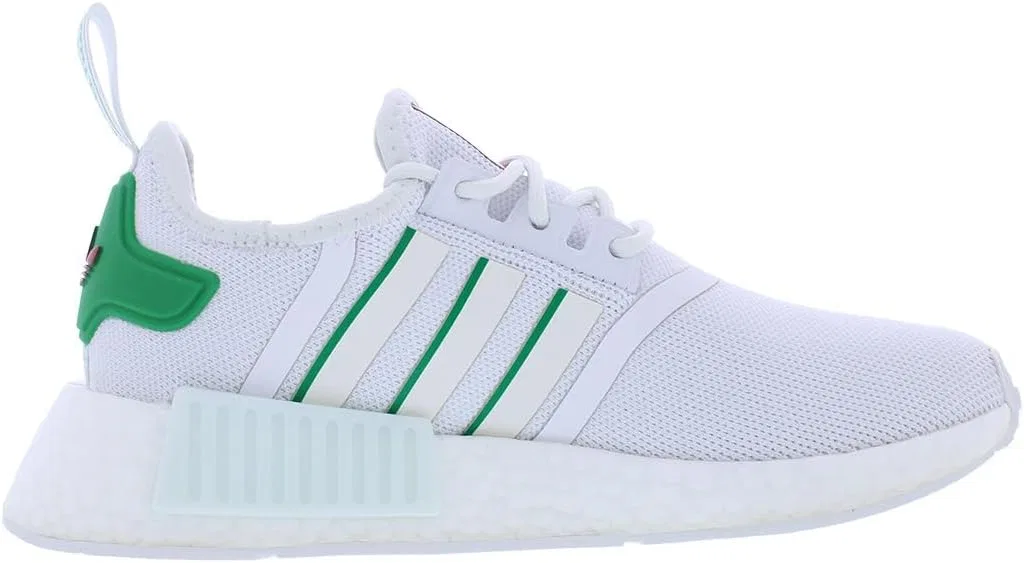 Детские кроссовки с принтом NMD_r1 adidas Originals, White/Off White/Green — фото 2