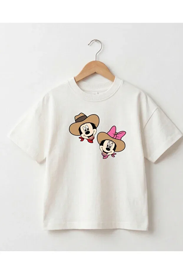 Детская футболка с принтом Cowboy Themed Double Character Patterned Babytex, Ecru — фото 2