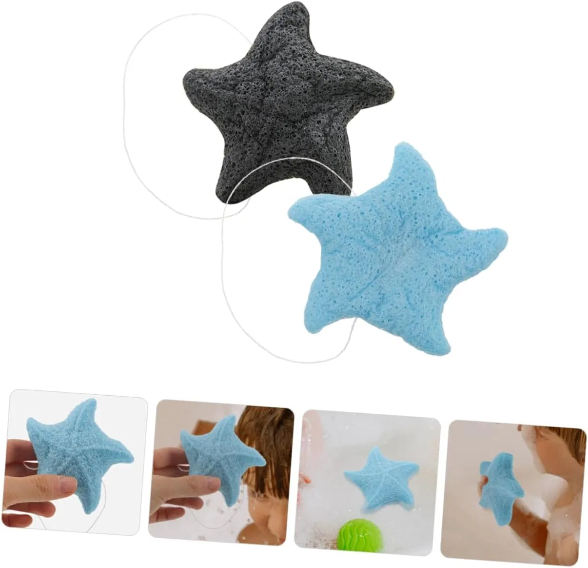 Мочалка для душа Star Shape, SAFIGLE, 2 шт, 8x8x3 см — фото 2