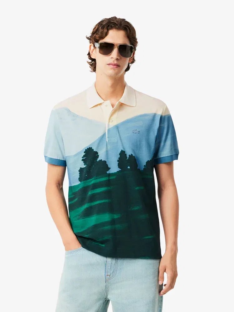 Футболка поло с жаккардовым узором LANDSCAPE LACOSTE, Green