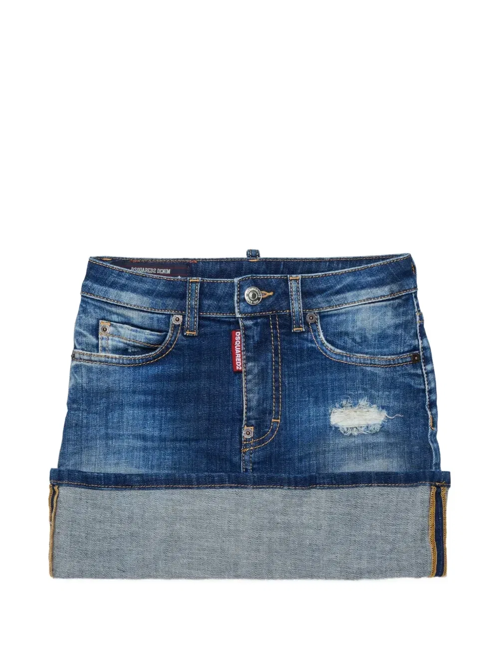Юбка с эффектом потертости Dsquared2 Kids, синий