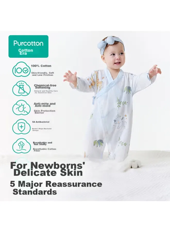 Боди-комбинезон для новорожденных из хлопка с длинным рукавом Cloud Playground Purcotton, облачная площадка — фото 2