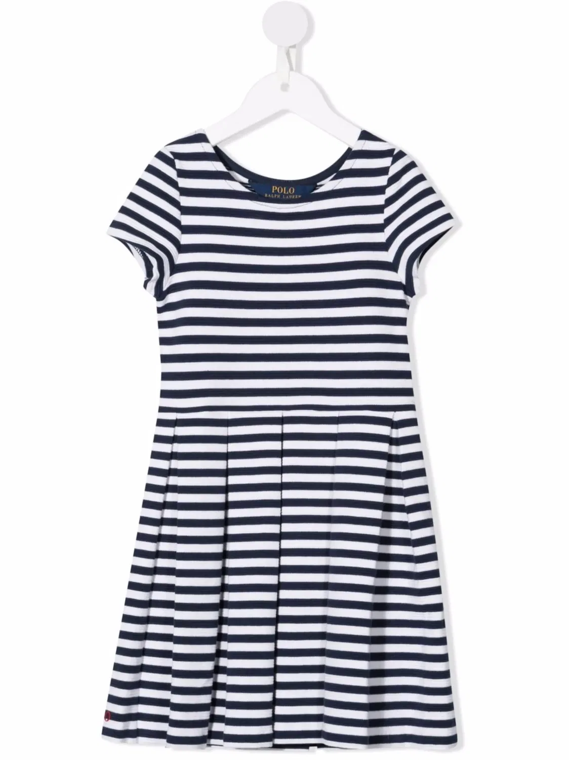 Платье с полосатой плиссированной юбкой Polo Ralph Lauren, синий