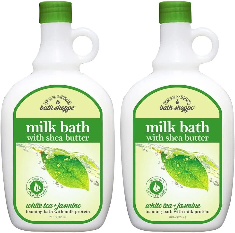 Пена для ванн с белым чаем и жасмином, Village Naturals Bath Shoppe, 2 шт. по 700 мл, белый