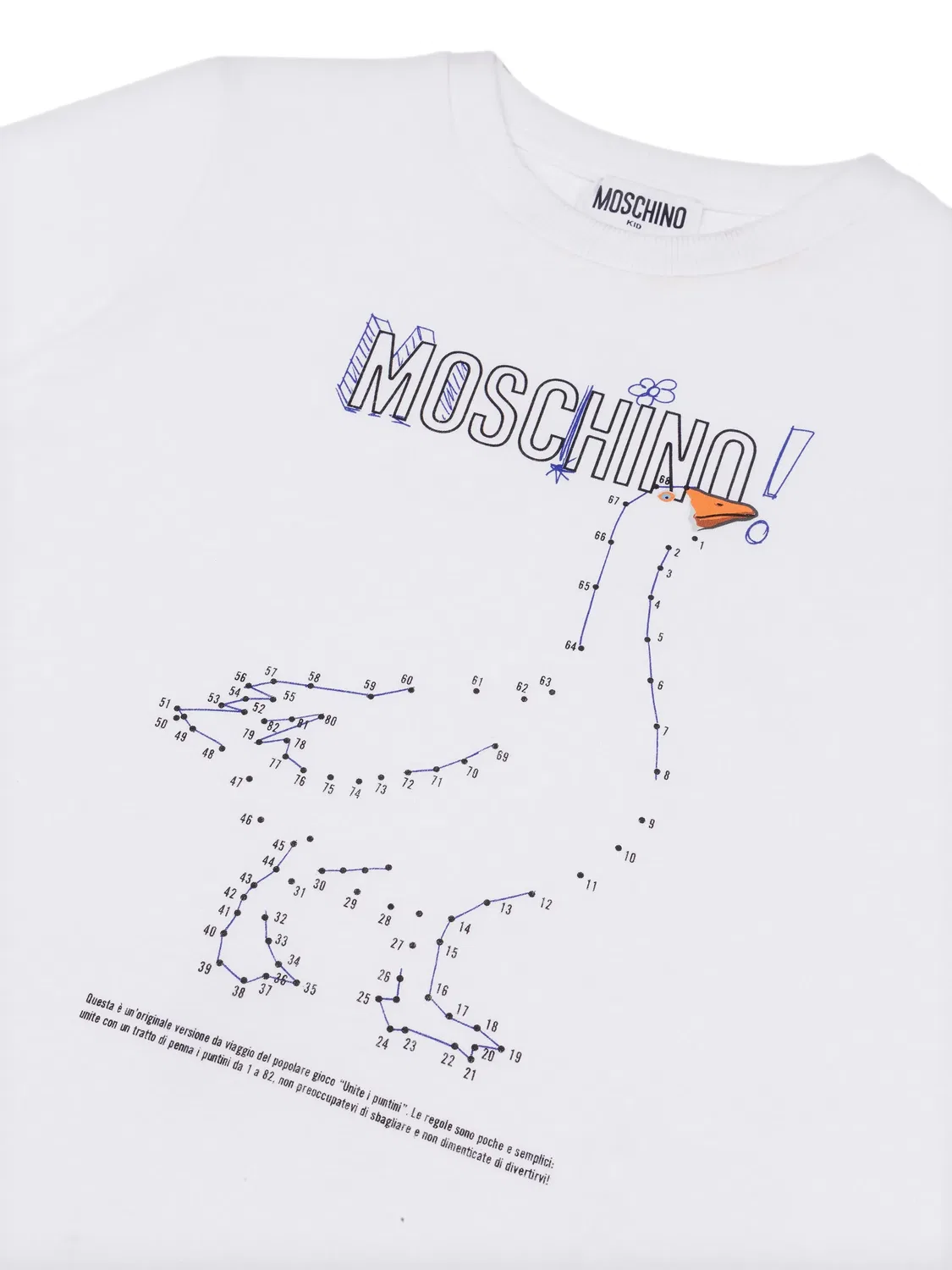 Футболка из гусиного хлопка Moschino Kids, белый — фото 3