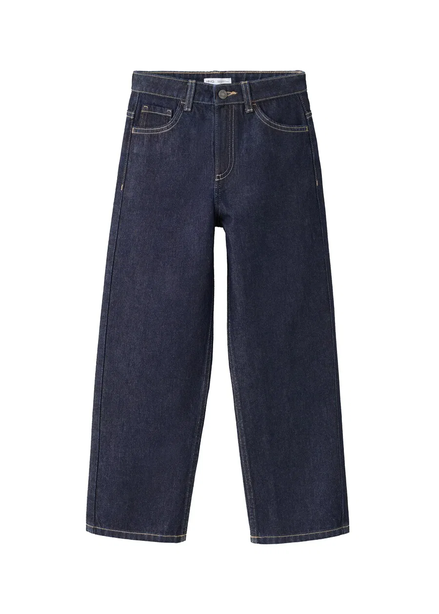 Детские джинсы MANGO KIDS Regular Jeans 'NOTTHING' темно-синего цвета