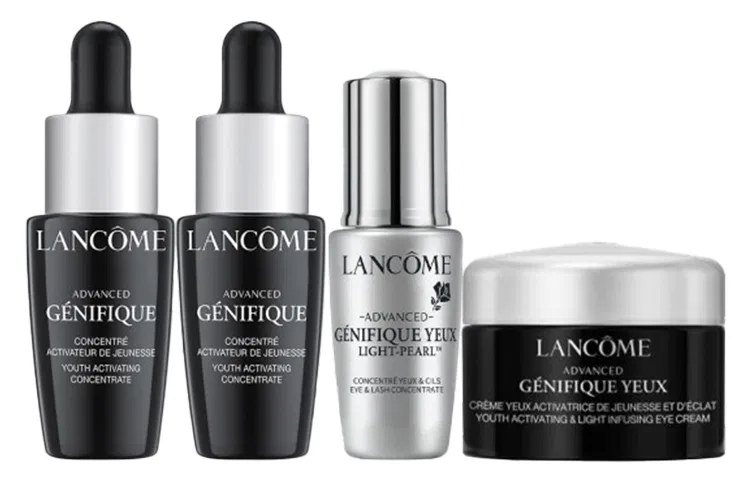 Набор миниатюр для ухода за кожей с сыворотками и кремом для глаз, LANCOME, Black