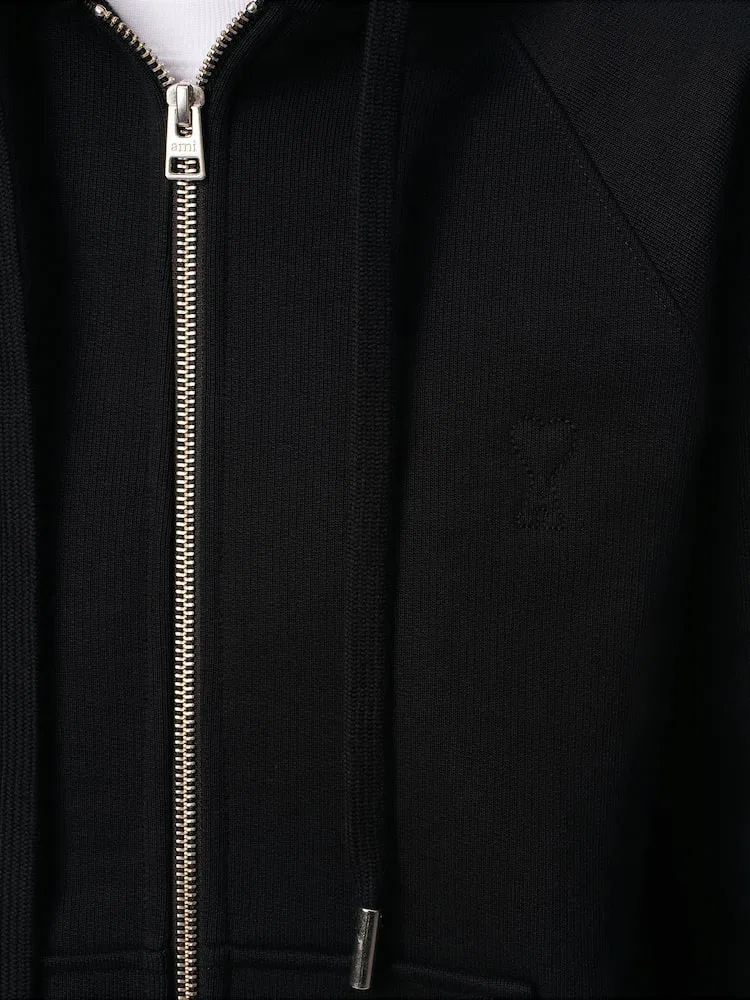 Толстовка на молнии Embossed Adc Zipped Hoodie AMI PARIS, Black — фото 3