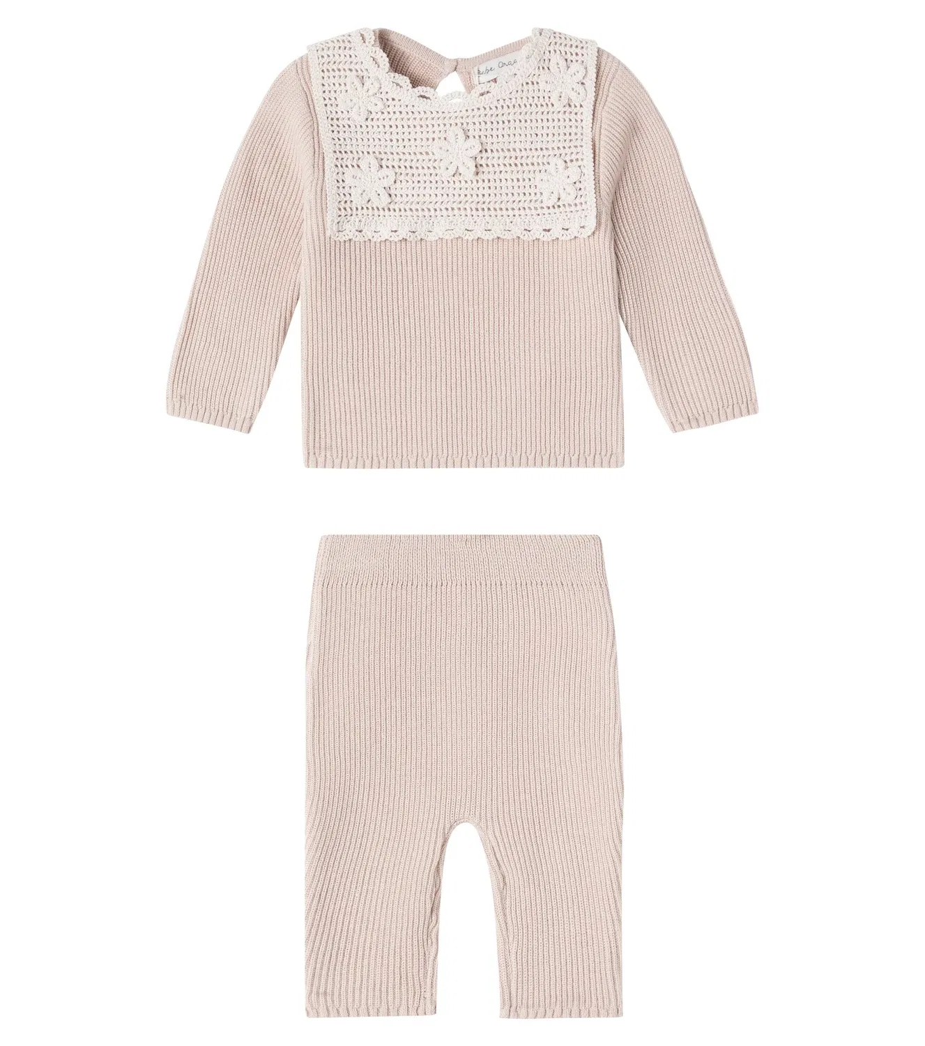 Комплект из свитера и брюк хлопковый Baby Lucette Bebe Organic, розовый