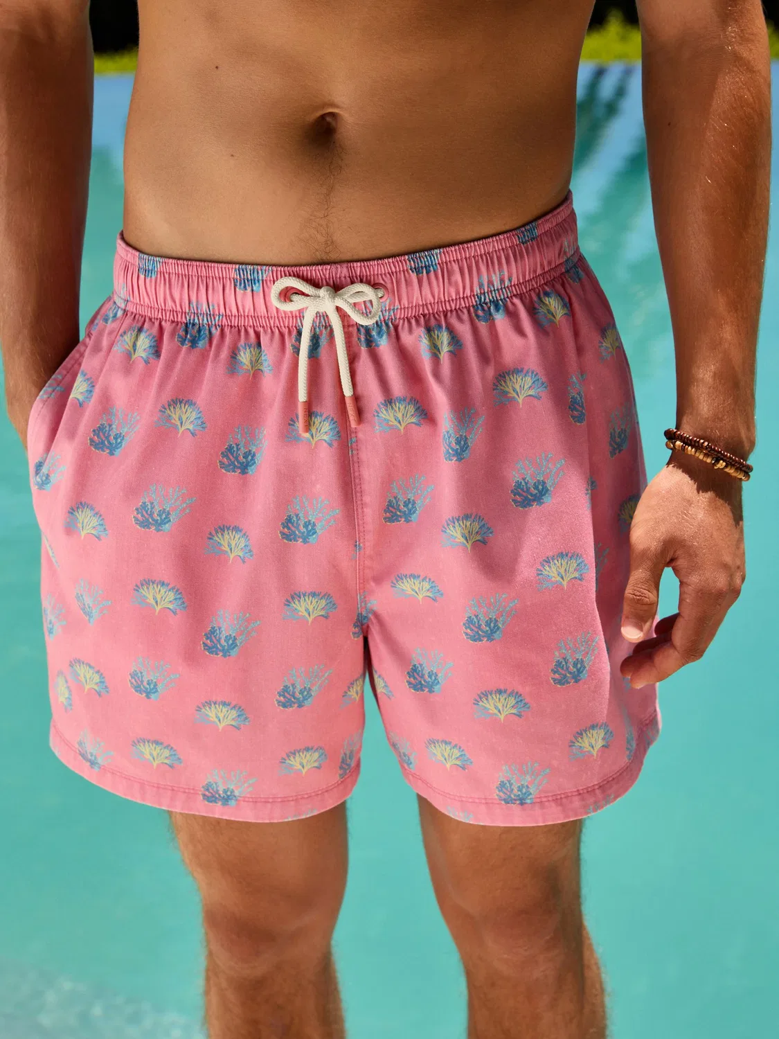 Плавки с принтом, модель 5 Inch Swim Shorts with Cotton Next, розовый коралл