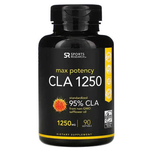 

Конъюгированная линолевая кислота 1250CLA Sports Research 1250 мг, 90 таблеток