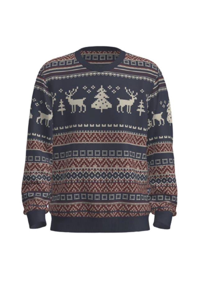 

Свитер рождественский снежный ком вязаный свитер r-neck Jack & Jones, синий
