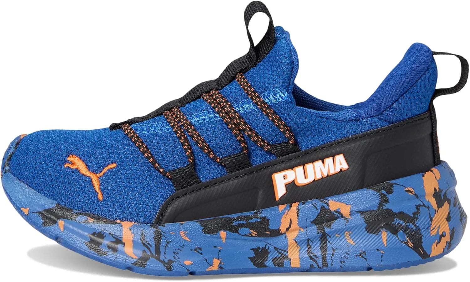 Детские кеды PUMA Toddler Boys One4all 2.0 Blizzard Slip On, повседневные - черные, оранжевый/черный — фото 4