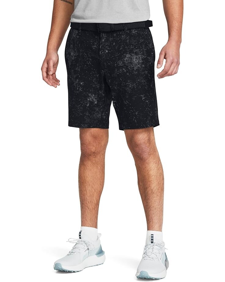 

Шорты Under Armour Golf Drive Printed Tapered Shorts, цвет Black/Halo Gray