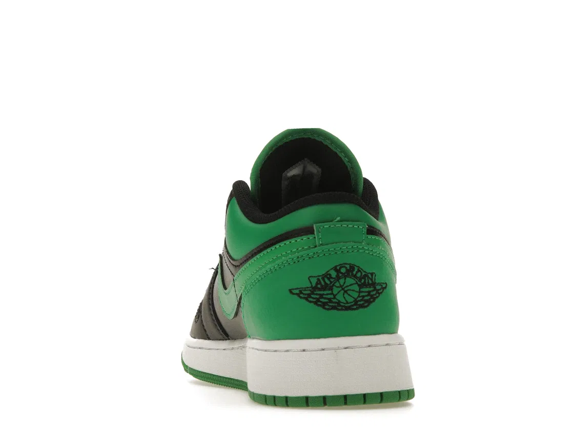 Детские кроссовки для мальчиков с контрастным дизайном Jordan 1 Low Lucky Green Jordan, Black/Black/Lucky Green/White — фото 4