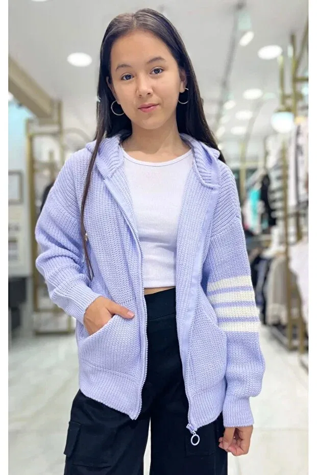 Детское худи-кардиган на молнии с капюшоном Minimoda Kids, Blue