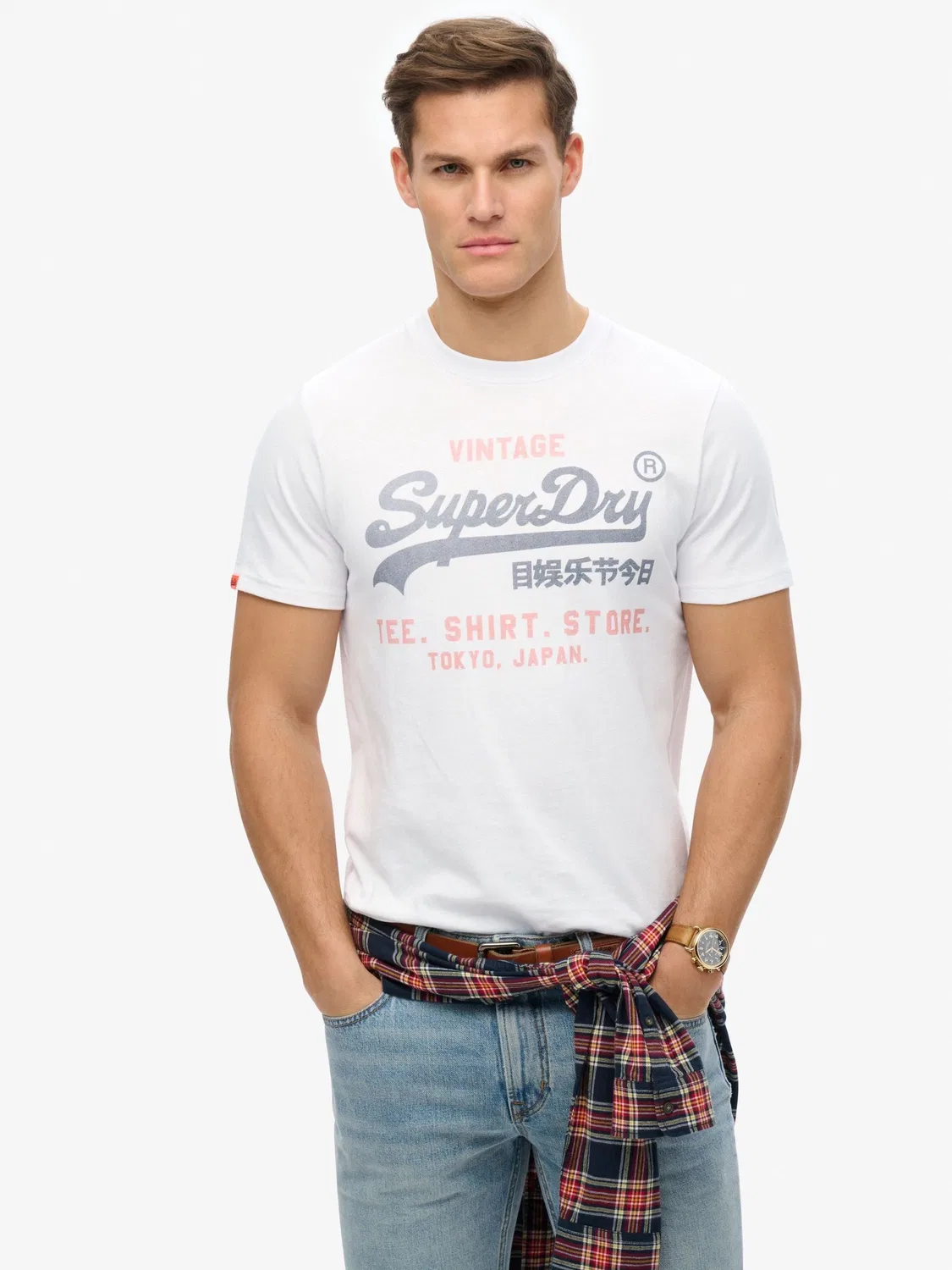Футболка с винтажным логотипом, свободная Superdry, белый